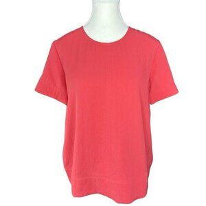 Everlane Women Pink Japanese GoWeave Swing‎ Tee Designer Blouse 4/C42